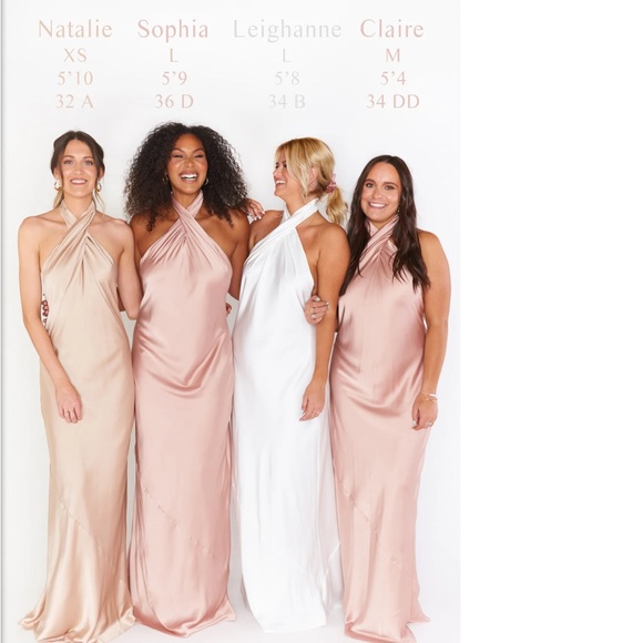 Show Me Your MuMu Jasmine Halter Maxi Dress Rose Gold Luxe Satin Small 💒 💍 - Picture 6 of 9